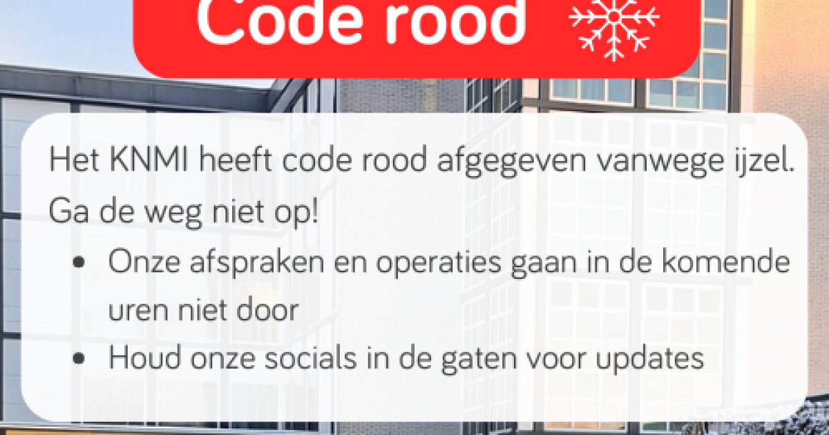 Code Rood Betoging Code rood vanwege ijzel › Ziekenhuis Nij Smellinghe